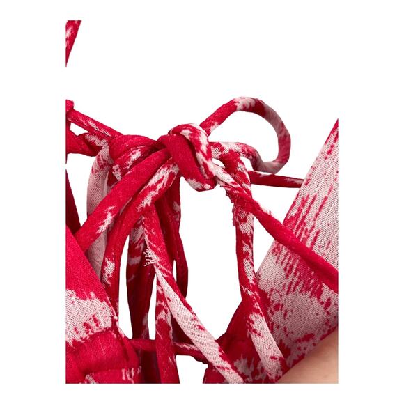 BA&SH dress Udalie TIe Back Maxi pink white size 2/M (US 6) DEFECT - Picture 6 of 11